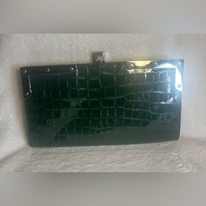 Vintage Jill Stuart  patent leather embossed croc clutch